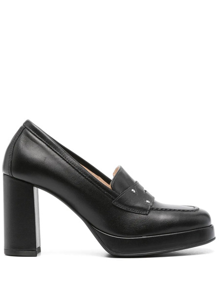  Nerogiardini Square-toe Leather Pumps - Black 