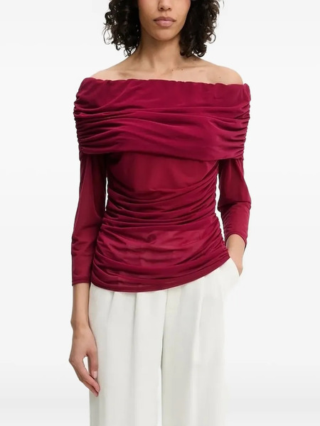  Never Fully Dressed Draped Off-shoulder Top - Red 