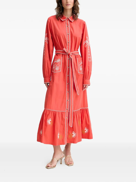  Never Fully Dressed Embroidered Belted Midi Dress 