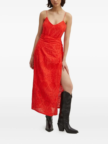  Never Fully Dressed Eyelet-embroidered Wrap Midi Skirt 