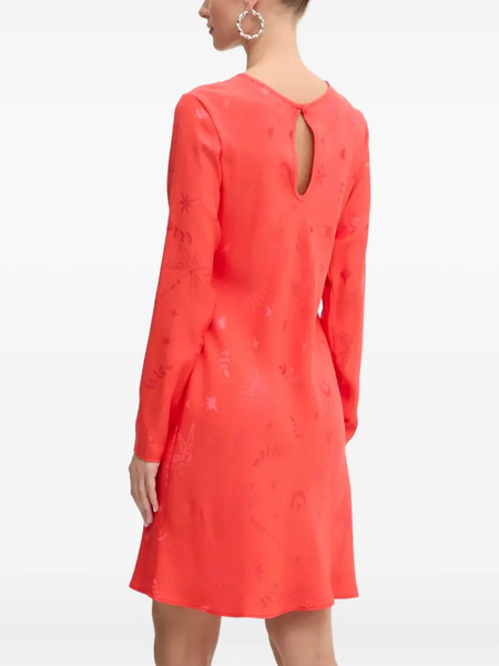  Never Fully Dressed Graphic-print Long-sleeved Dress - Red 