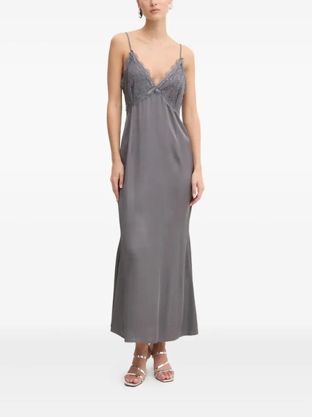  Never Fully Dressed Lace-insert Slip Dress - Grey 