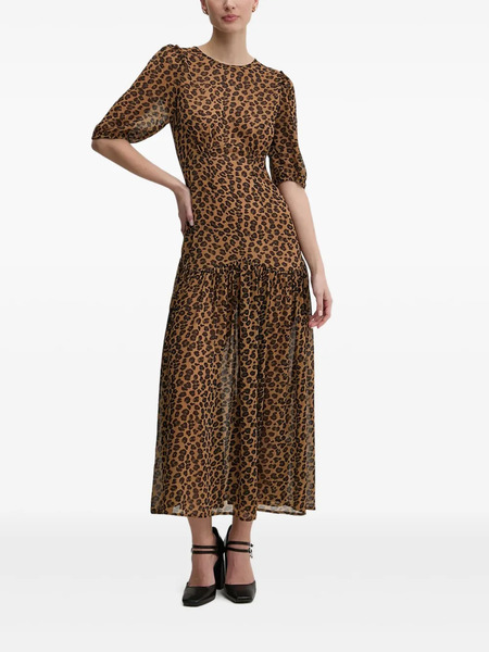  Never Fully Dressed Leopard-print Midi Dress - Brown 
