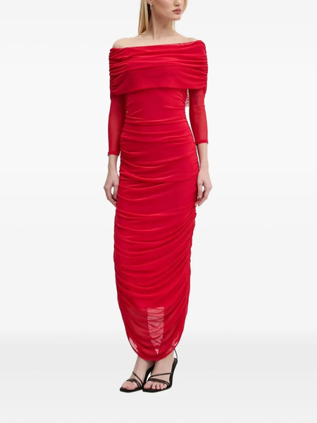  Never Fully Dressed Off-shoulder Maxi Dress - Red 
