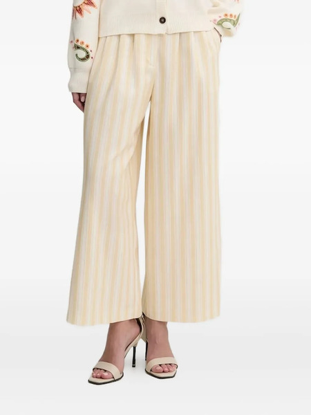  Never Fully Dressed Pleated Striped Trousers - Yellow 