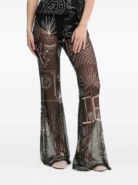  Never Fully Dressed Print Flared Trousers - Black 