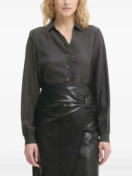  Never Fully Dressed Ruffled Button Shirt - Green 