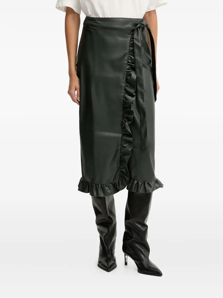  Never Fully Dressed Ruffled Wrap Midi Skirt - Green 