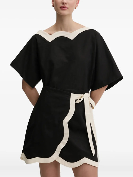  Never Fully Dressed Scalloped Trim Top - Black 
