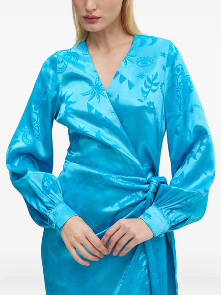 Never Fully Dressed Wrap Midi Dress - Blue 
