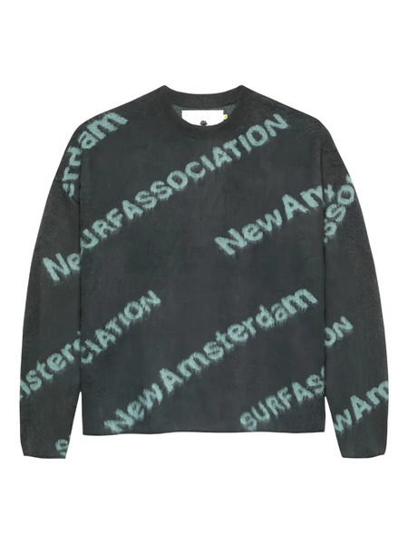  New Amsterdam Diagonal-text Knitwear - Grey 