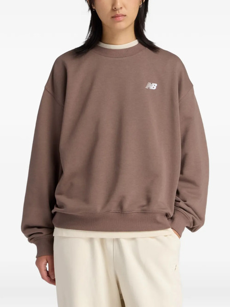  New Balance Essentials Logo Crew Sweater - Brown 