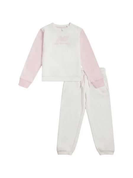  New Balance Kids Logo Drawstring Tacksuit Sets - Neutrals 