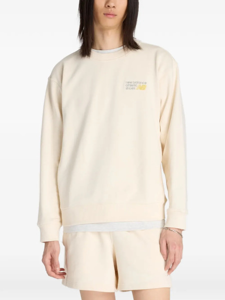  New Balance Logo-embroidered Sweatshirt - Neutrals 