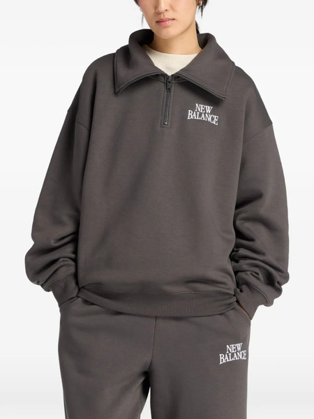  New Balance Trackside Embroidered Half Zip Sweatshirt - Grey 
