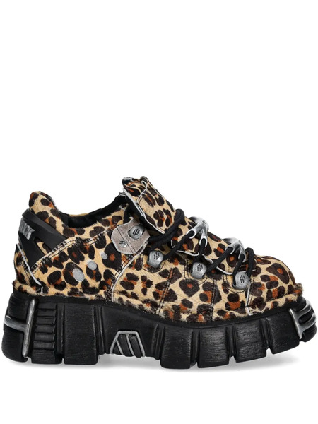  New Rock Leopard-print Platform Sneakers - Neutrals 