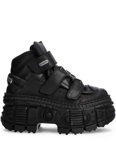  New Rock Strap Platform Boots - Black 