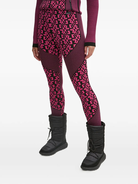  Newland Geometric-pattern Leggings - Pink 