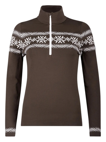  Newland Patterned Zip-detail Sweater - Brown 