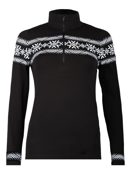  Newland Zip Pattern Sweater - Black 