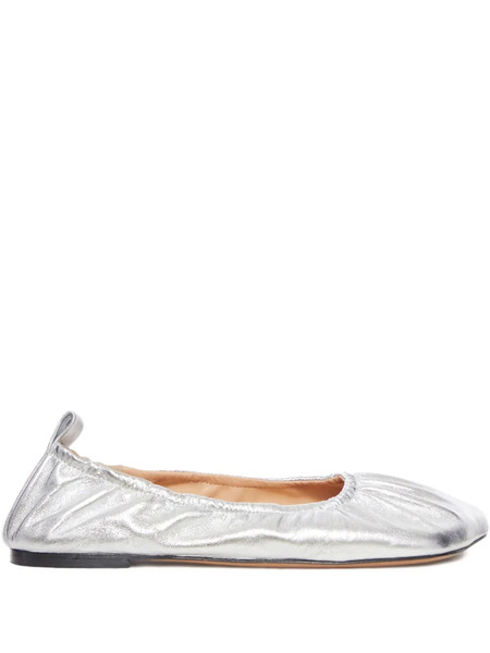  Niccolò Pasqualetti Obliqua Metallic-effect Ballet Flats - Silver 