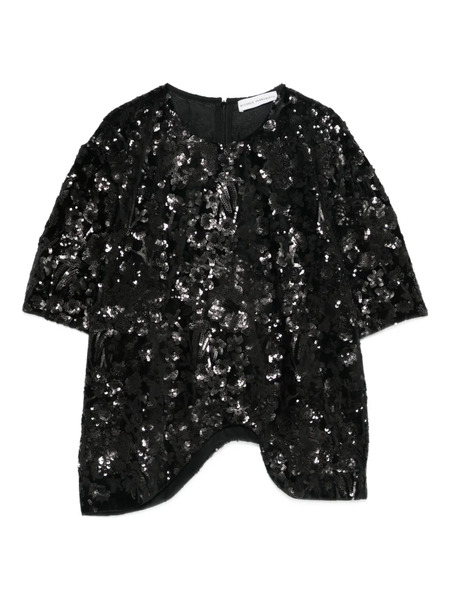  Niccolò Pasqualetti Onda Sequinned Asymmetric Top - Black 