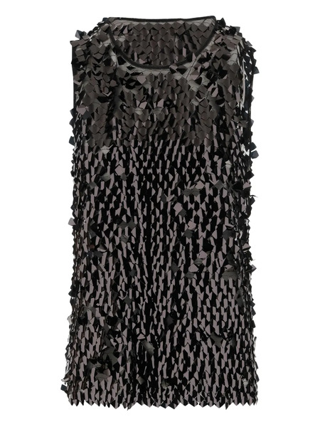  Niccolò Pasqualetti Sequin-embellished Sleeveless Top - Black 