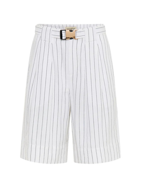  Nicholas Belinda Striped Belt Bermuda Shorts - White 