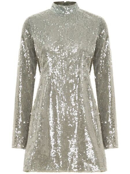  Nicholas Daphne Mini Dress - Silver 
