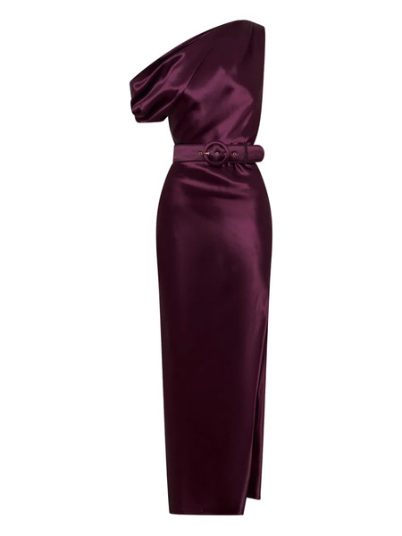  Nicholas Eartha One-shoulder Belted Maxi Dress - Purple 