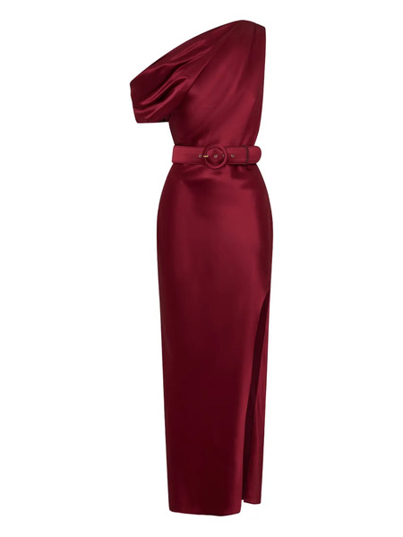  Nicholas Eartha One-shoulder Belted Maxi Dress - Red 
