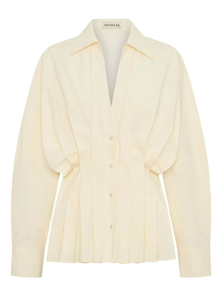  Nicholas Reggie Pleated Shirt - Neutrals 