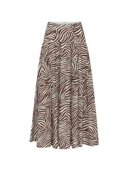  Nicholas Yasmin Pleated Midi Skirt - Brown 