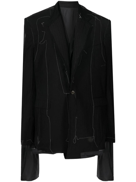  Nicolas Andreas Taralis Reversible Oversized Blazer - Black 