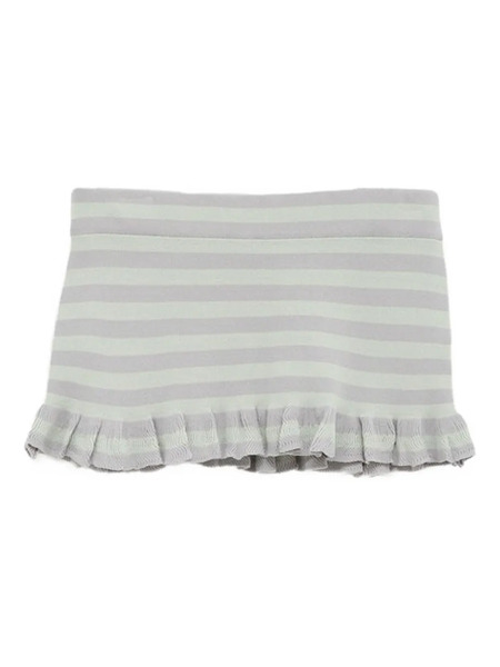  Niihai Striped Ruffle Skirt - Grey 