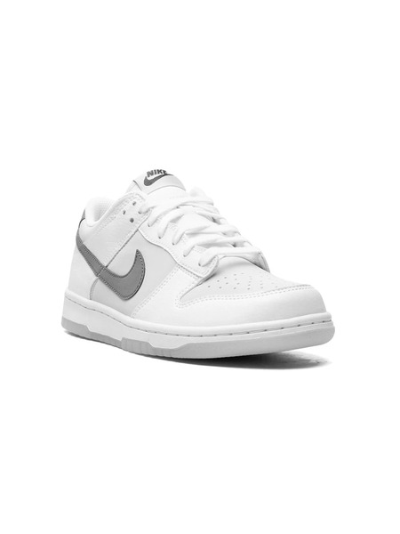  Nike Kids Dunk Low reflective Swoosh Sneakers - White 