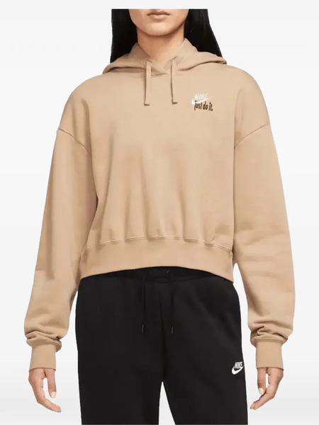  Nike Oversized Cropped Pullover Hoodie - Neutrals 