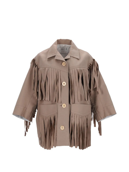  Nike X Sacai Fringed Patch-pocket Jacket - Neutrals 