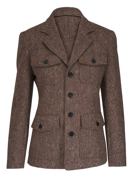  Nili Lotan Fleur Button-up Flap-pocket Jacket - Brown 