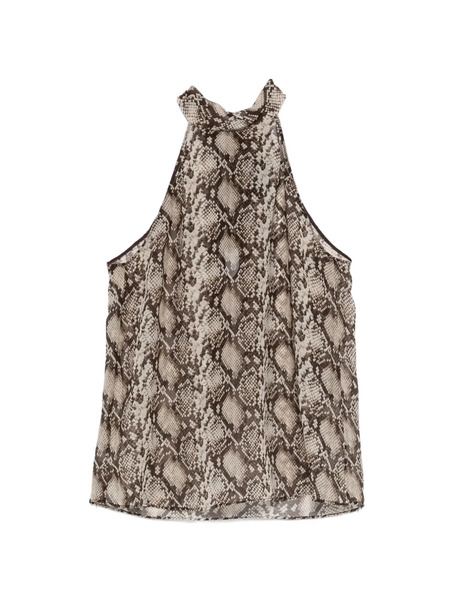  Nili Lotan Snake-pattern Halter-neck Top - Neutrals 