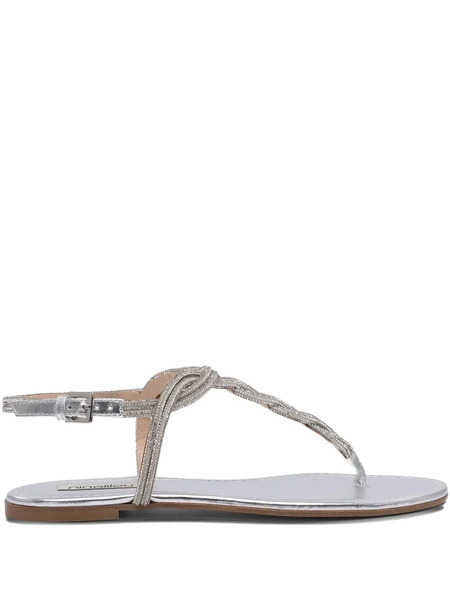  Ninalilou Braided Leather Sandals - Silver 