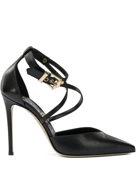  Ninalilou Buckled-strap Pointed-toe Pumps - Black 