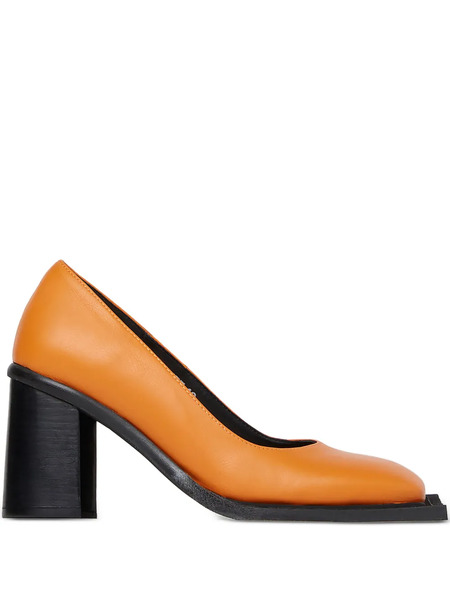 Ninamounah 80mm Leather Pumps - Orange 