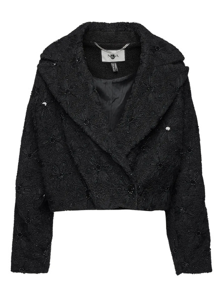  Nissa Bead-embellished Bouclé Jacket - Black 