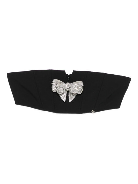  Nissa Bow-embellished Bustier Top - Black 