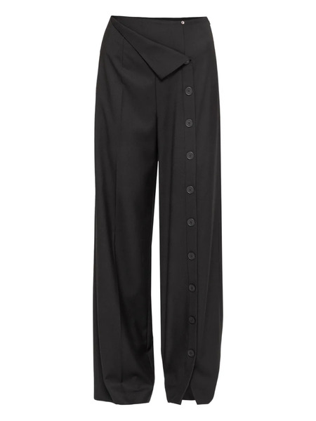  Nissa Button-detail Trousers - Black 