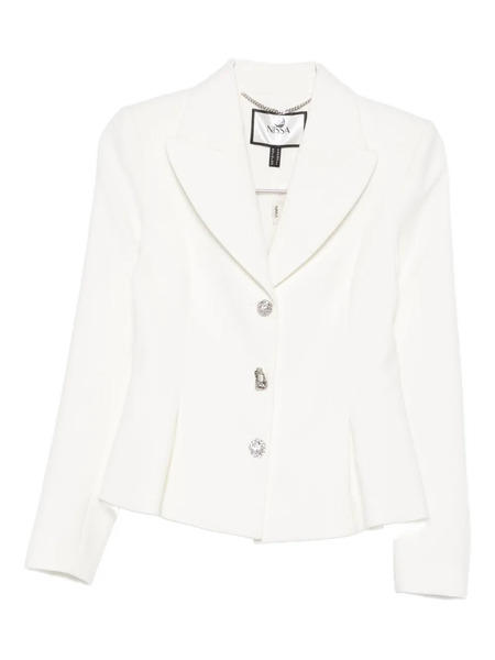  Nissa Crystal-embellished Single-breasted Blazer - White 