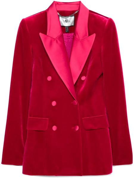  Nissa Double-breasted Velvet Blazer - Pink 