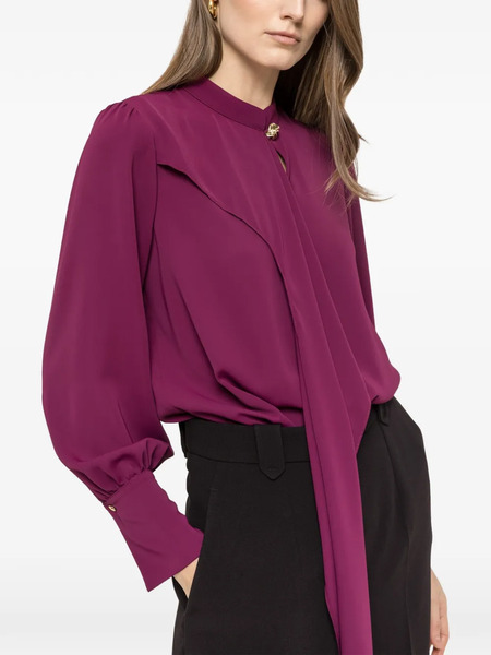  Nissa Draped Chiffon Blouse - Purple 