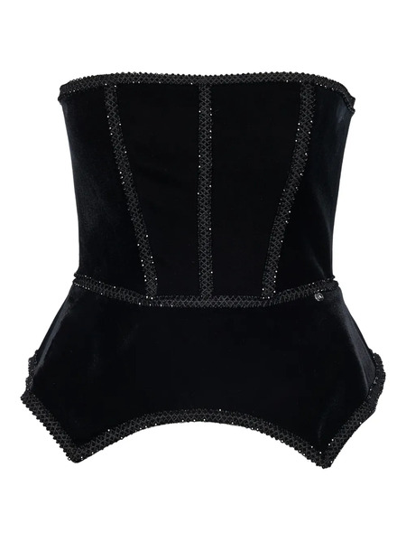  Nissa Embellished Corset Top - Black 